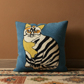LTD Ed. Shera cat - Hand Embroidered Modern Art Cushion Cover (Single)