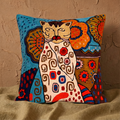 Trusted Cheetah - Hand Embroidered Modern Art Cushion Cover (Single)