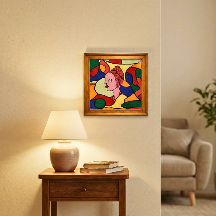 LTD Ed. Lady in Delusion - Hand Embroidered Modern Art Cushion Cover (Single)